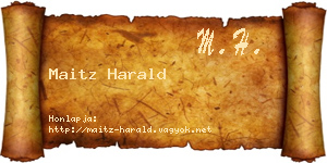 Maitz Harald névjegykártya